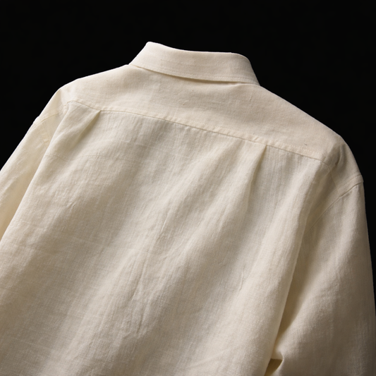 ASTRAL FLORA - HAND EMBROIDERED KHADI SHIRT - CREAM