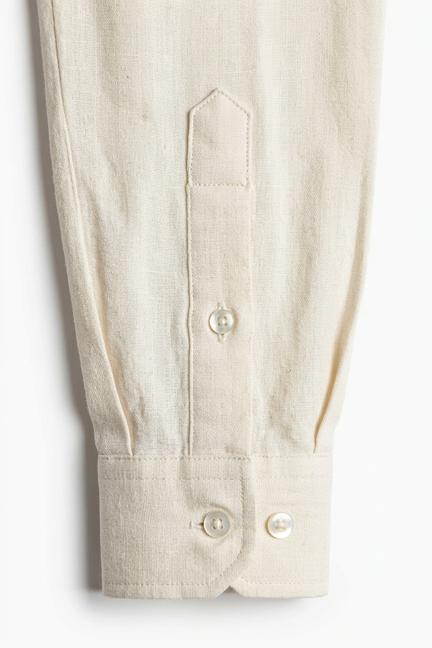 ASTRAL FLORA - HAND EMBROIDERED KHADI SHIRT - CREAM