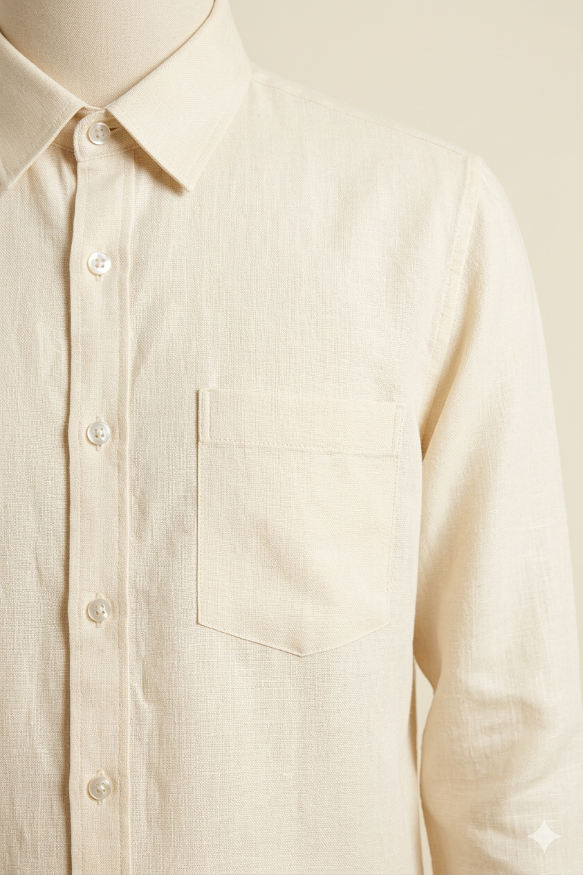 MOON - HANDMADE ORGANIC KHADI SHIRT - CREAM
